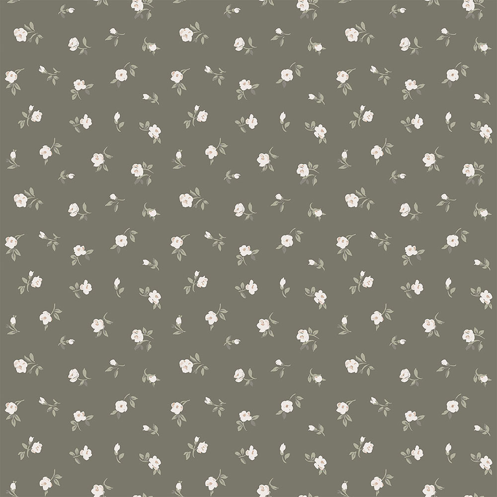 Hnědá vliesová tapeta s květinovým vzorem 139238, Forest Friends, Vintage Flowers, Esta