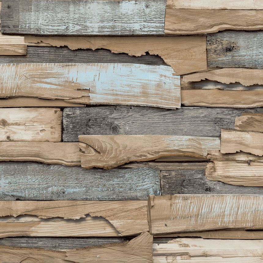 Vliesová tapeta na zeď, imitace dřeva, dřevěná prkna, WL1003, Wanderlust, Grandeco