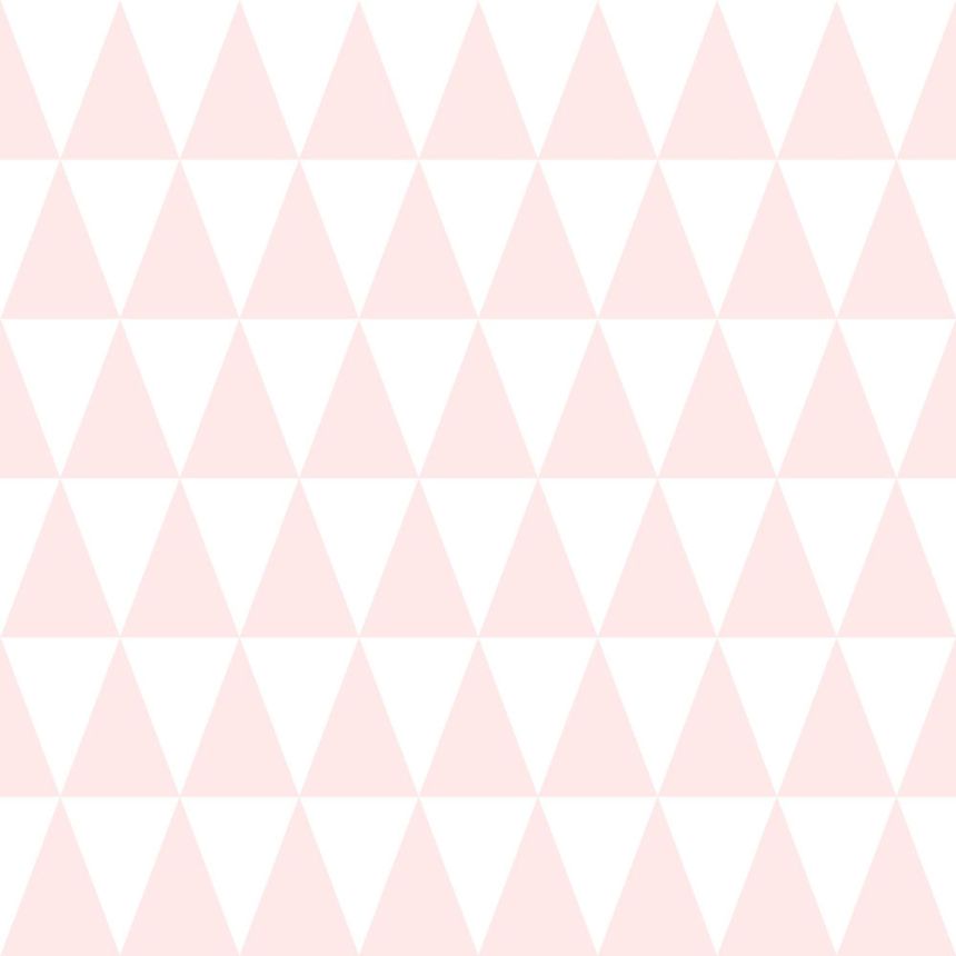 Vliesová tapeta s růžovými a bílými trojúhelníky 128862, Little Bandits, Esta