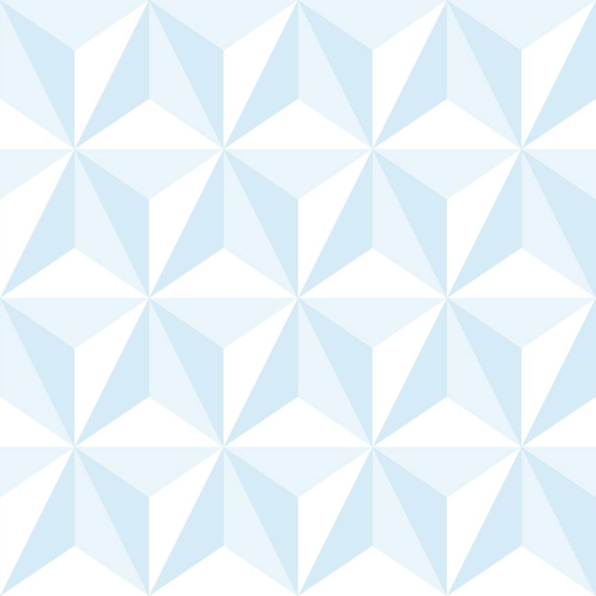 Modro-bílá vliesová tapeta na zeď, 3D hvězdicový vzor 138912, Little Bandits, Esta