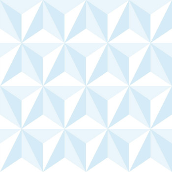 Modro-bílá vliesová tapeta na zeď, 3D hvězdicový vzor 138912, Little Bandits, Esta