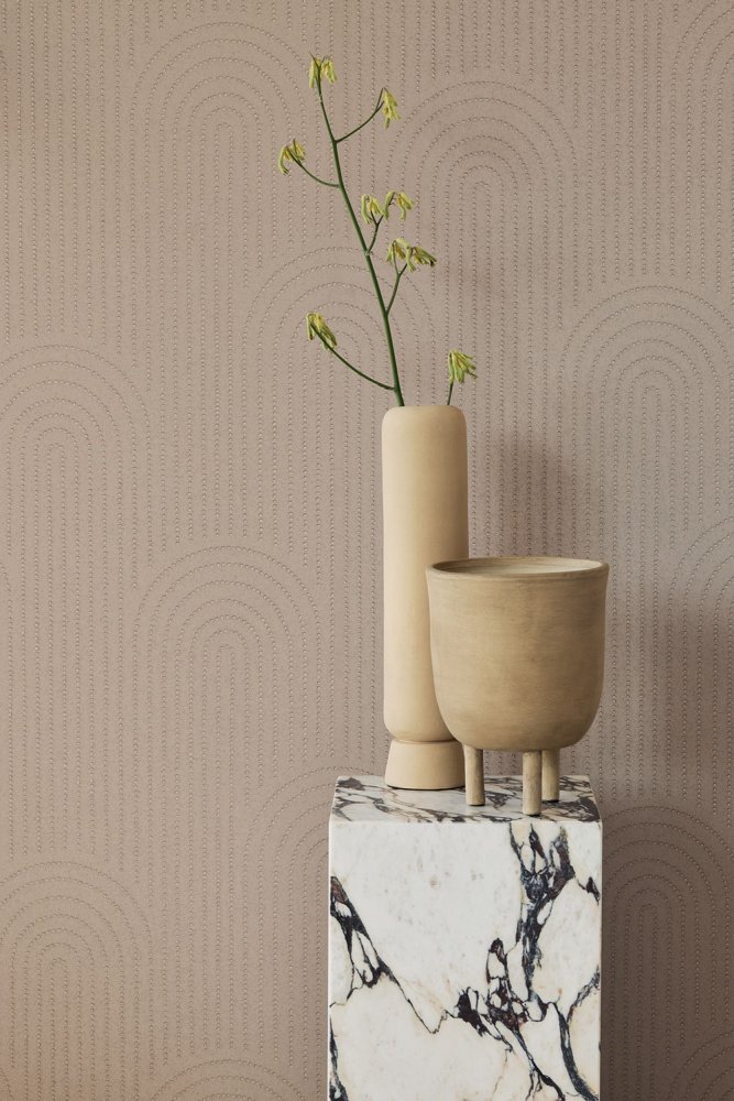 Béžová vliesová tapeta s geometrickým vzorem 312432, Artifact, Eijffinger