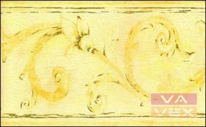 Žlutá papírová tapetová bordura na zeď 1921807
