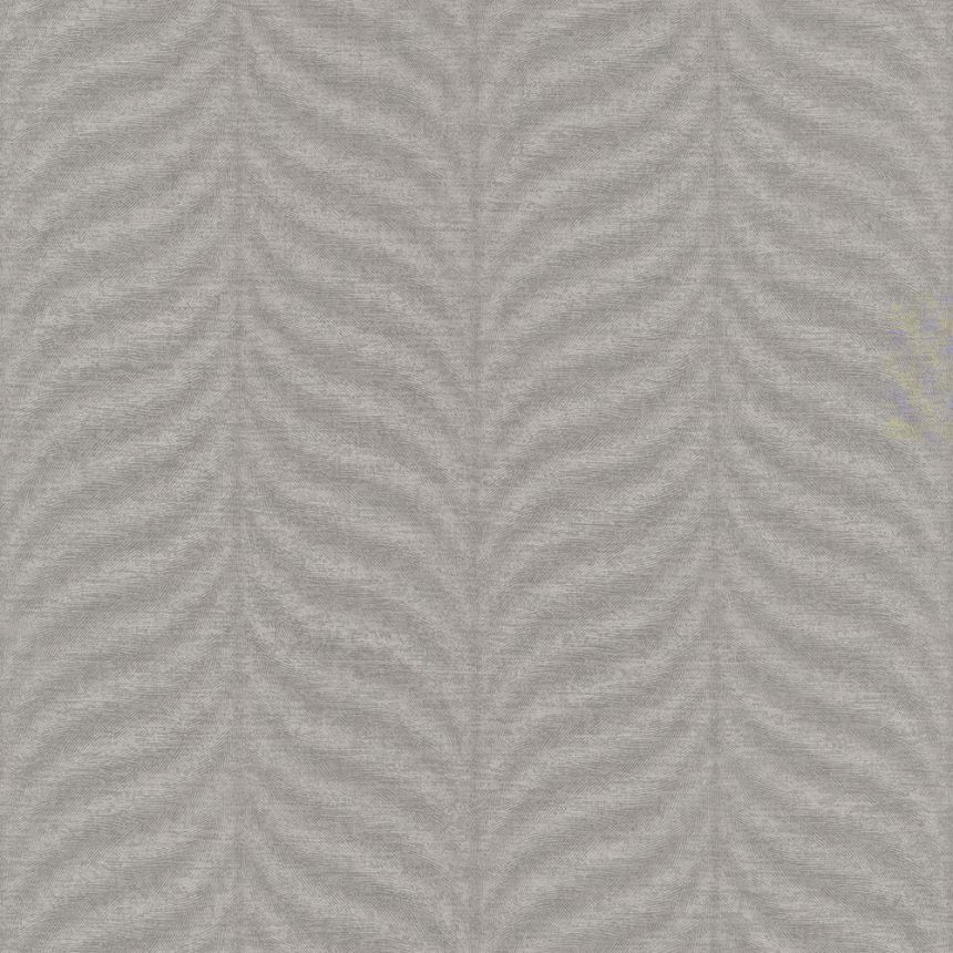 Šedo-hnědá vliesová tapeta, grafický vzor peříček EE1307, Elementum, Grandeco