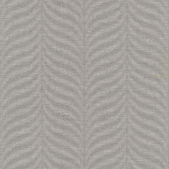 Šedo-hnědá vliesová tapeta, grafický vzor peříček EE1307, Elementum, Grandeco