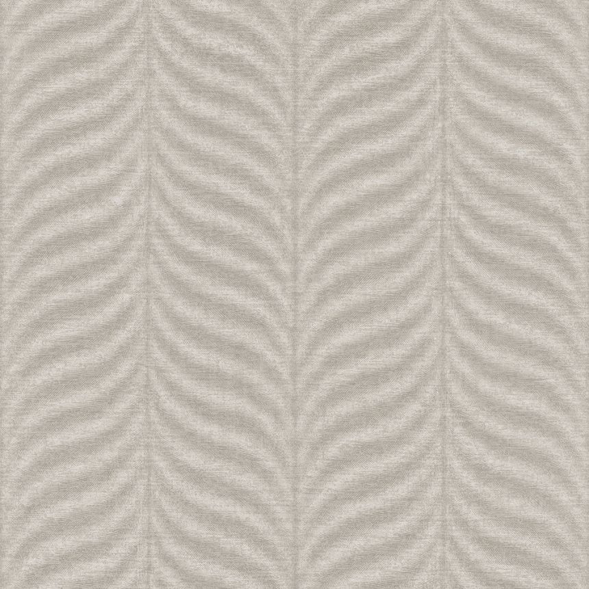 Hnědo-béžová vliesová tapeta, grafický vzor peříček EE1303, Elementum, Grandeco