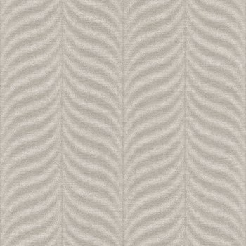 Hnědo-béžová vliesová tapeta, grafický vzor peříček EE1303, Elementum, Grandeco