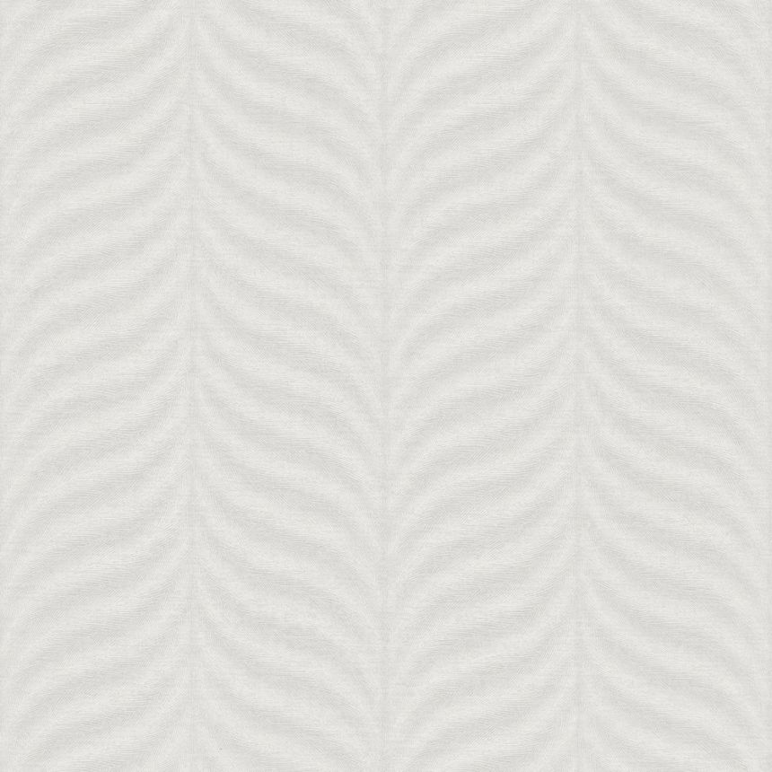 Šedo-krémová vliesová tapeta, grafický vzor peříček EE1301, Elementum, Grandeco