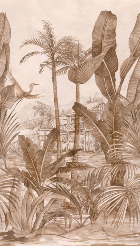 Vliesová obrazová tapeta Safari, palmy, listy A53501, 159 x 280 cm, One roll, one motif, Grandeco