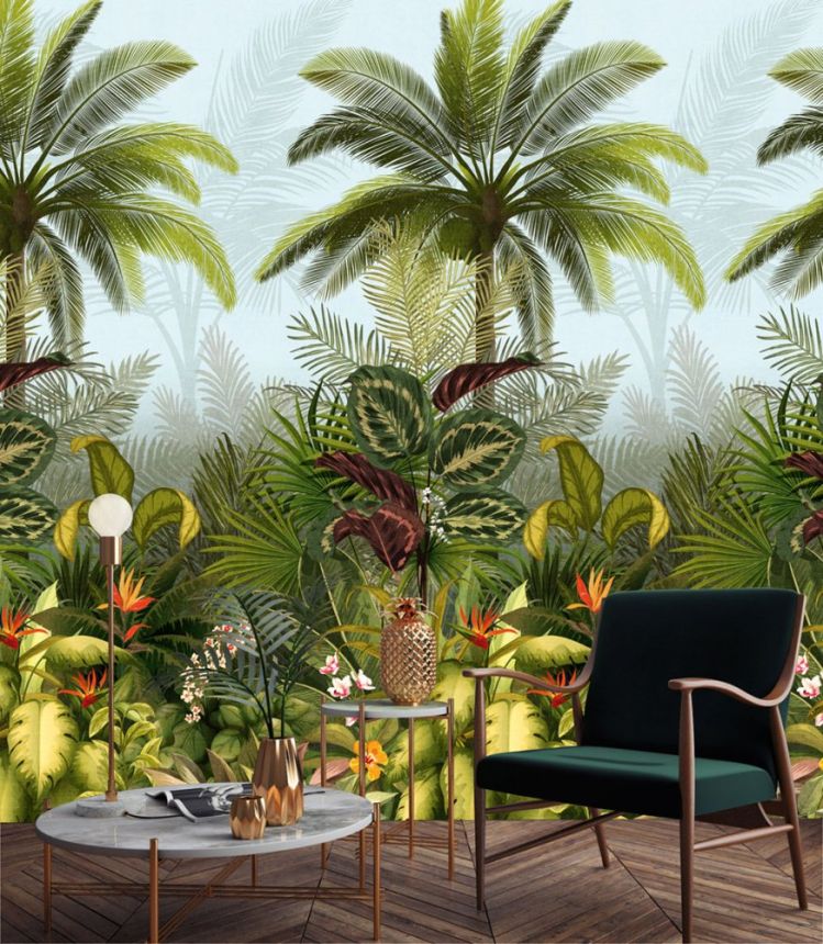 Vliesová obrazová tapeta Palmy a tropické listy JF6001, 159 x 280 cm, One roll, Grandeco
