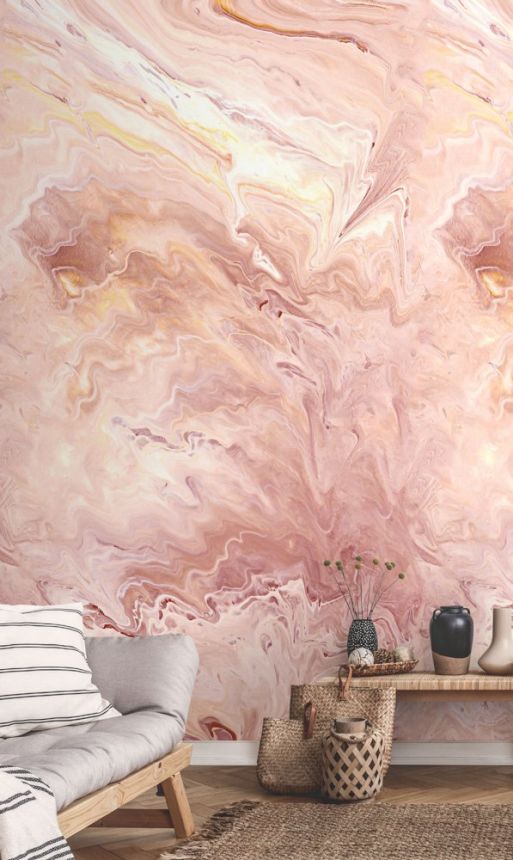 Vliesová obrazová tapeta, imitace růžového mramoru A54201, 159 x 280 cm, One roll, one motif, Grandeco