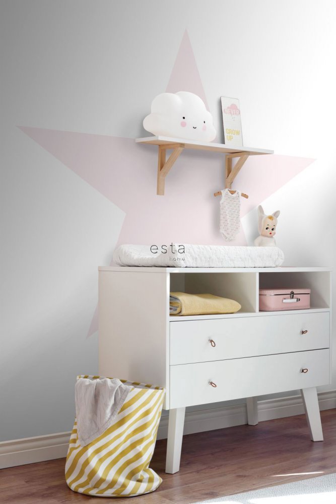 Vliesová obrazová tapeta s růžovou hvězdou 158851, 186 x 279 cm, Regatta Crew, Esta Home