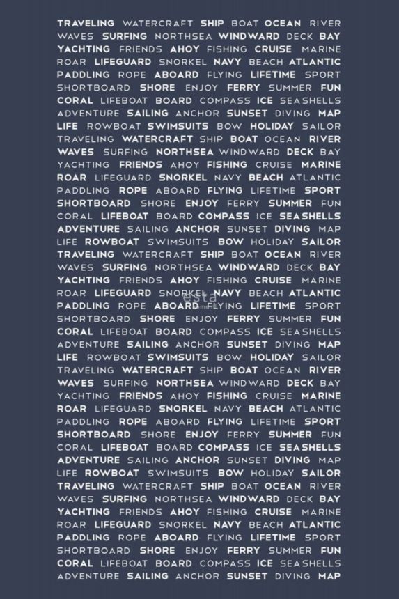 Modrá vliesová obrazová tapeta s nápisy 158845, 186 x 279 cm, Regatta Crew, Esta Home