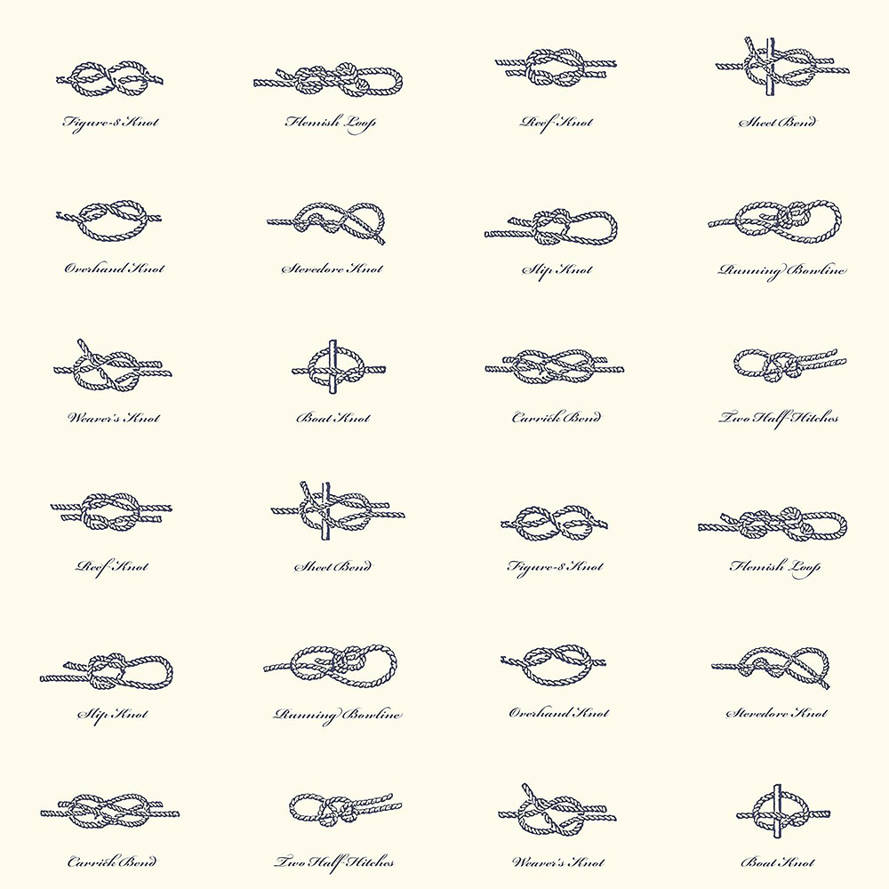 Vliesová tapeta bílá, lana, uzly 136462, Regatta Crew, Esta Home