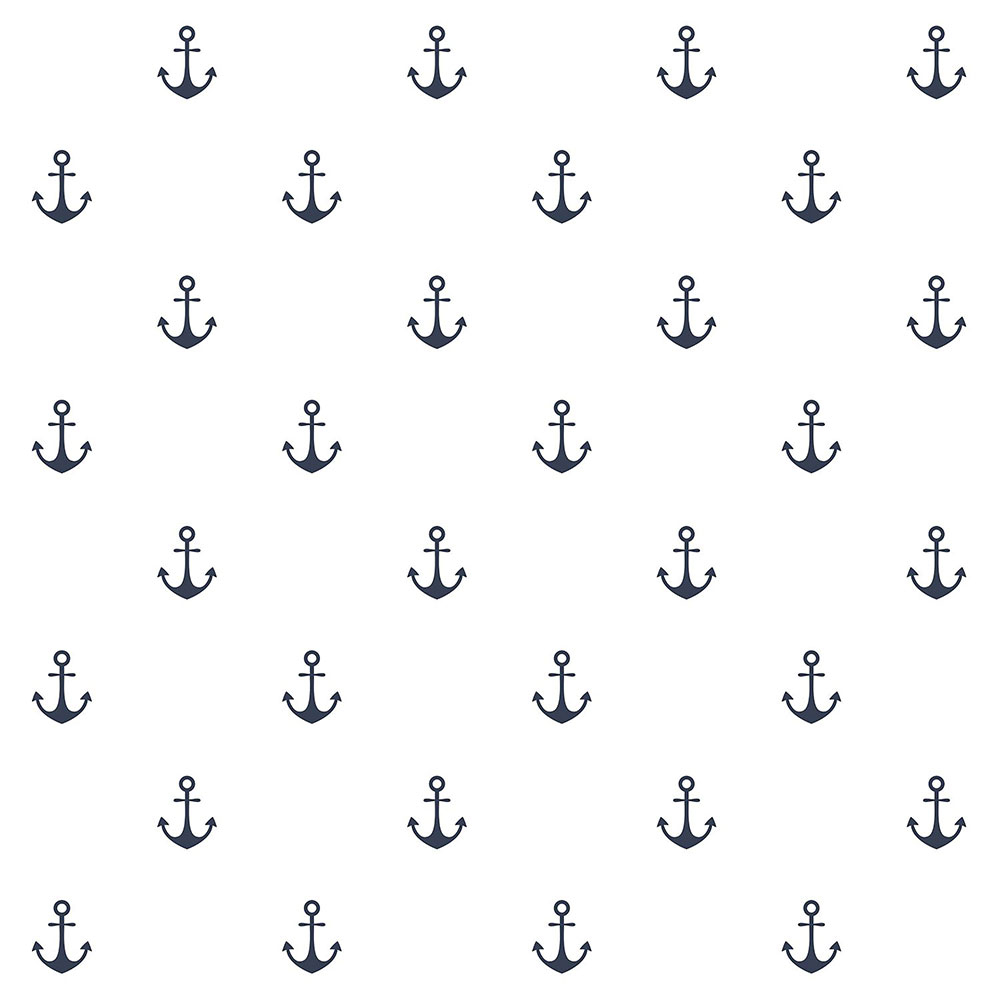 Vliesová tapeta bílá, modré kotvy 138965, Regatta Crew, Esta Home