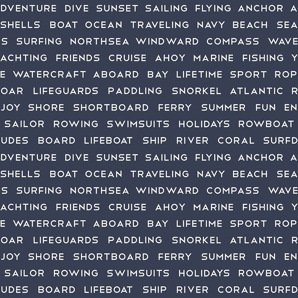 Modrá vliesová tapeta s nápisy 138961, Regatta Crew, Esta Home