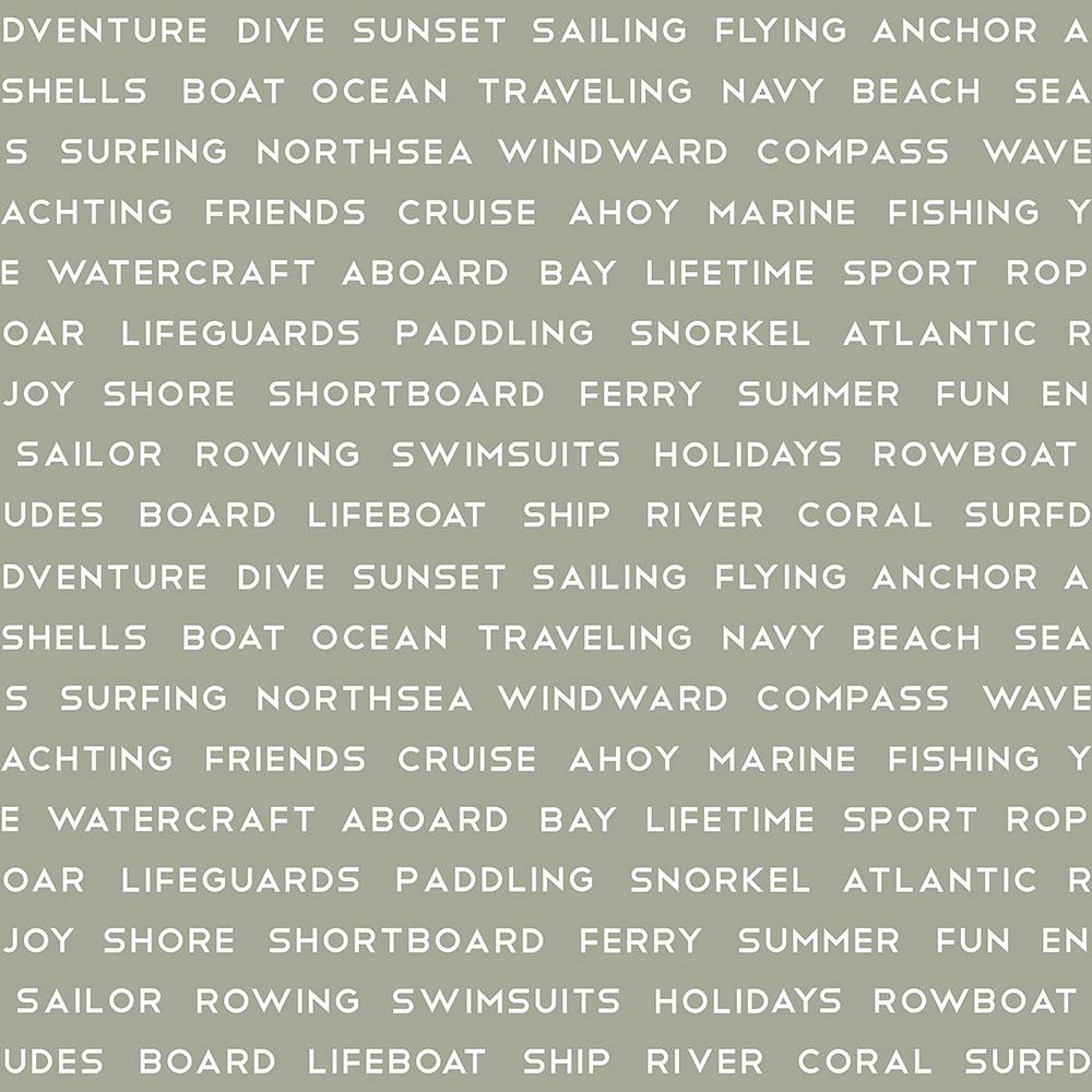 Šedozelená vliesová tapeta s nápisy 138959, Regatta Crew, Esta Home