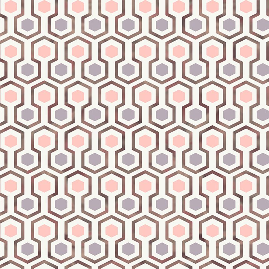 Geometrická vliesová tapeta s barevnými hexagony GV24291, Good Vibes, Decoprint
