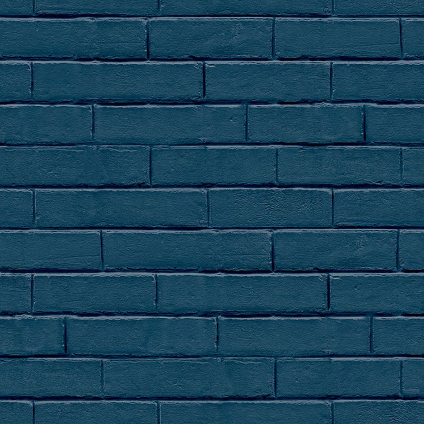 Vliesová tapeta na zeď, imitace petrolejově modré cihly GV24257, Good Vibes, Decoprint