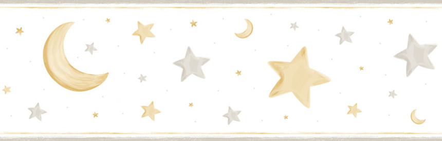 Dětská samolepící bordura Hvězdičky, měsíc 470-3, Pippo, ICH Wallcoverings
