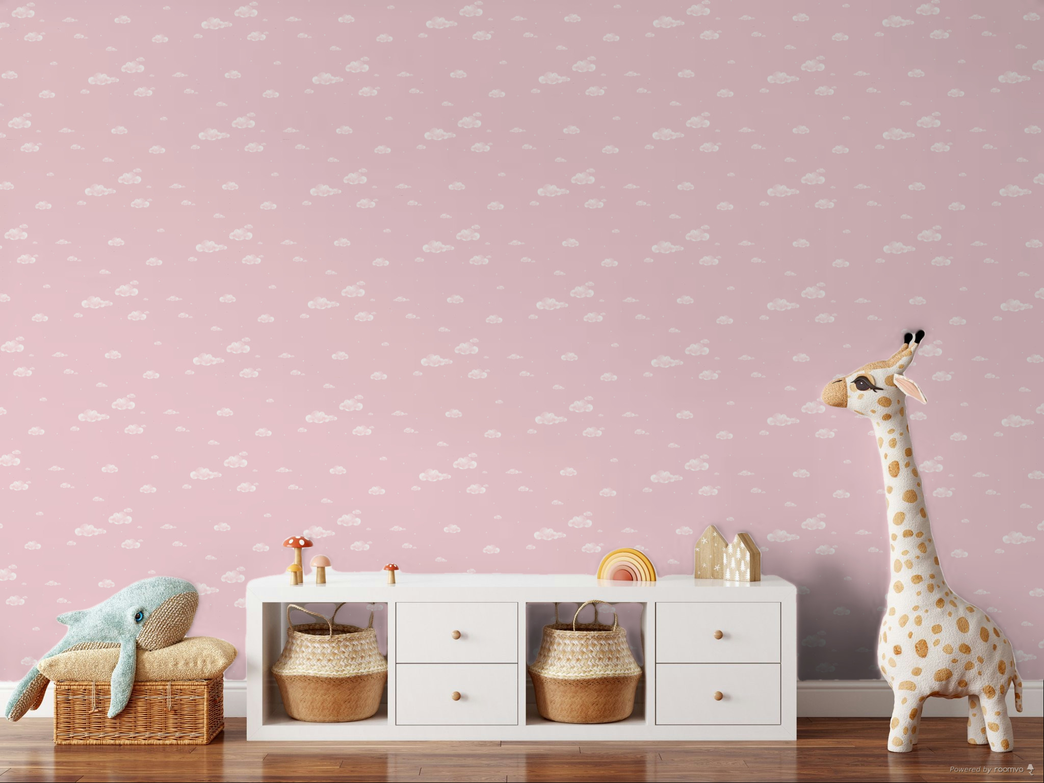 Papírová tapeta na zeď, mráčky, obloha, hvězdičky 458-3, Pippo, ICH Wallcoverings