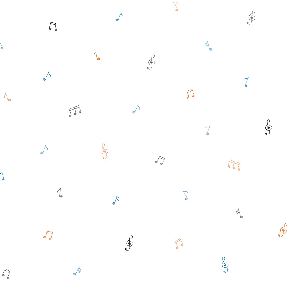 Papírová dětská tapeta s notami 451-1, Pippo, ICH Wallcoverings