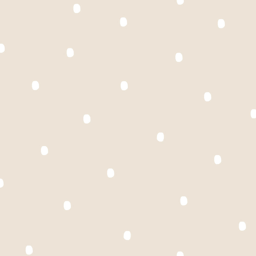 Béžová papírová tapeta s bílými puntíky 3360-3, Oh lala, ICH Wallcoverings