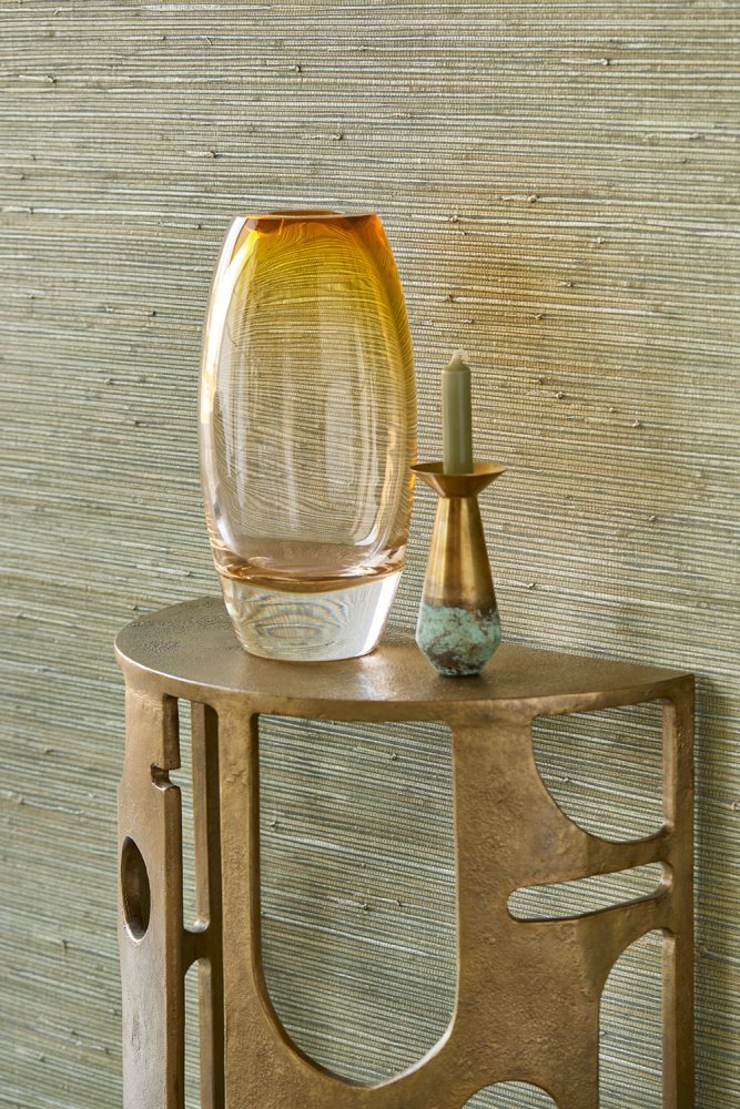 Přírodní tapeta na zeď zelená s metalickým leskem 303515, Natural Wallcoverings III, Eijffinger