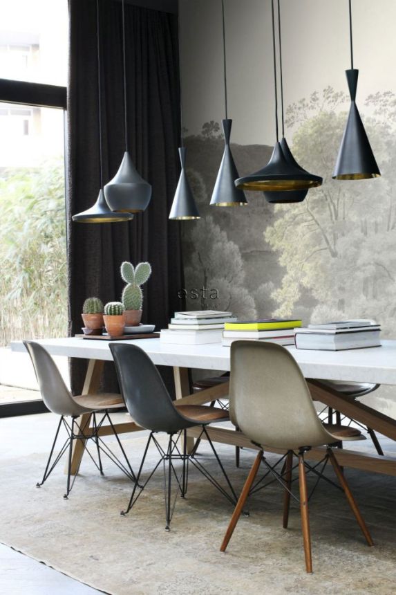 Vliesová obrazová tapeta Kresba krajiny, stormy 158892, 372 x 279 cm, Blush, Esta Home