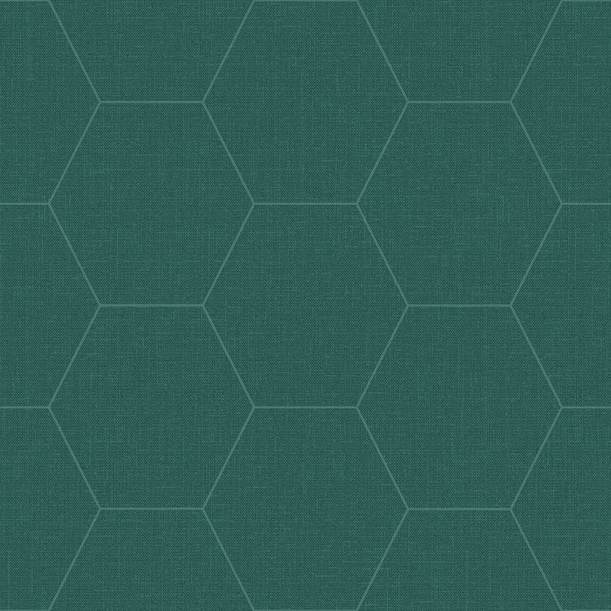 Geometrická vliesová tapeta na zeď zelená s hexagony 148752, Blush, Esta Home