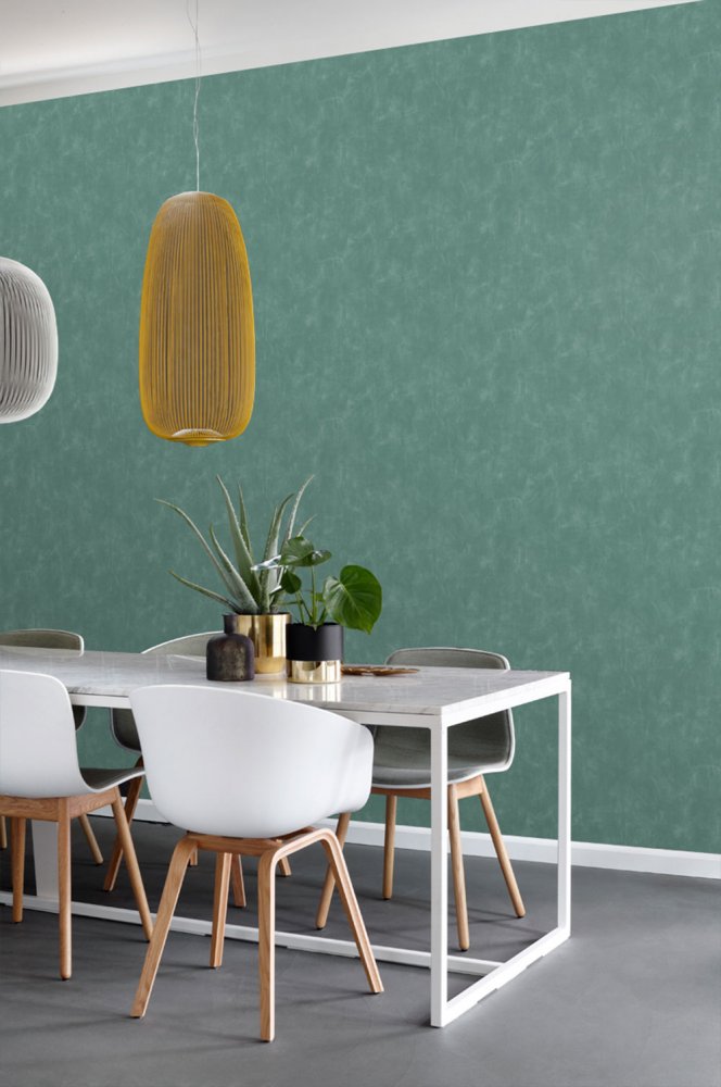 Vliesová tapeta na zeď zelená, imitace stěrky 148722, Blush, Esta Home