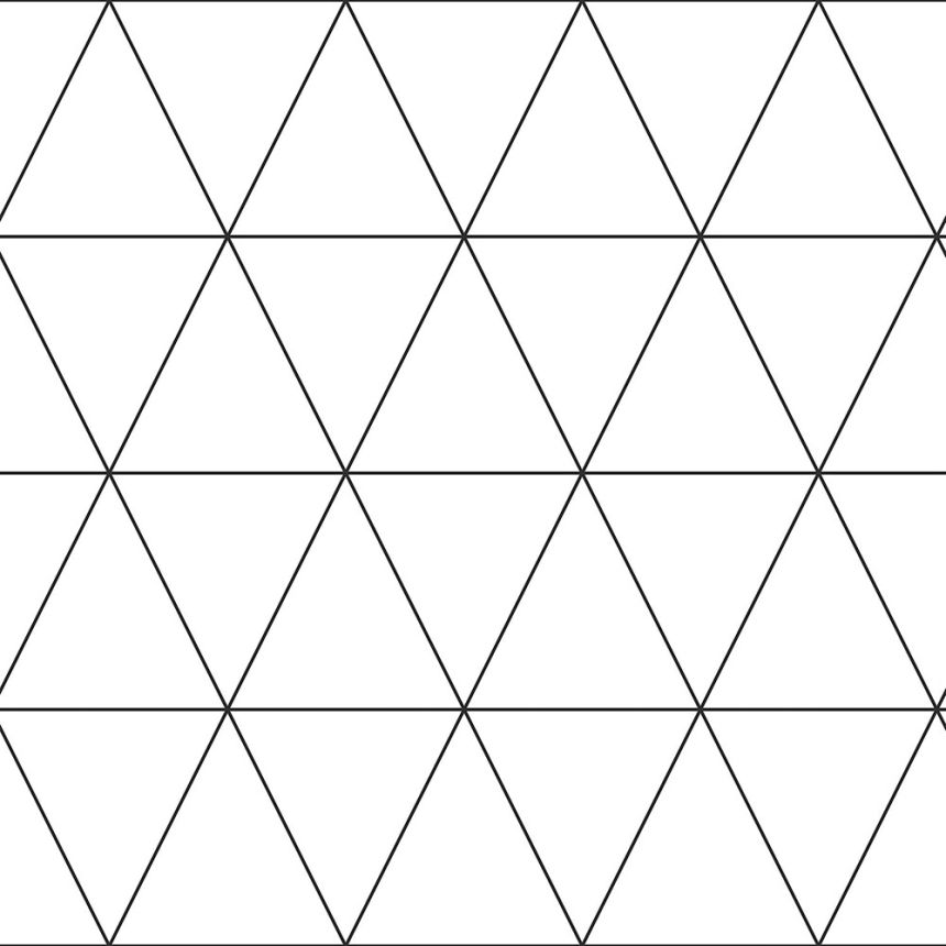 Geometrická vliesová tapeta na zeď - černé obrysy trojúhelníků 347683, Precious, Origin