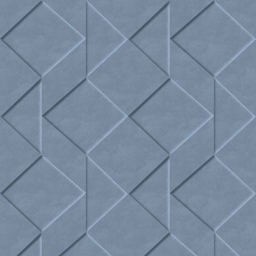 Vliesová modrá geometrická 3D tapeta na zeď M41401, Loft, Ugépa