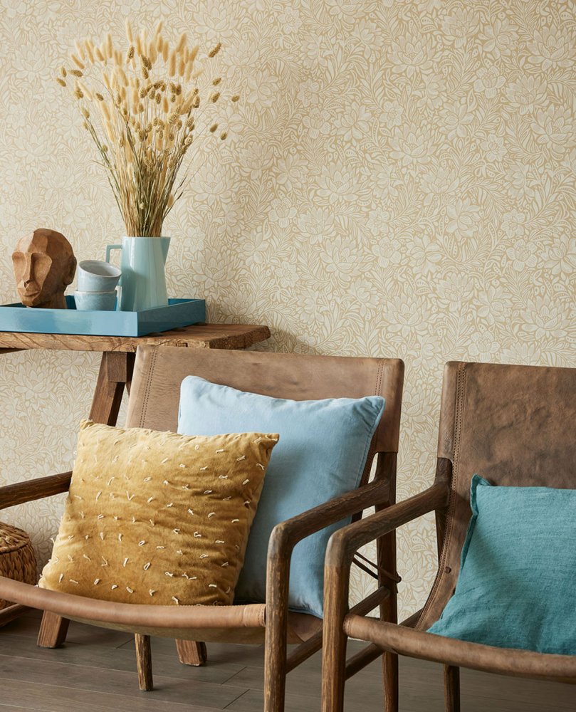 Hnědo-béžová květinová vliesová tapeta na zeď, 316021, Posy, Eijffinger