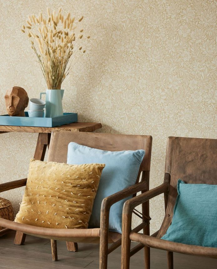 Hnědo-béžová květinová vliesová tapeta na zeď, 316021, Posy, Eijffinger