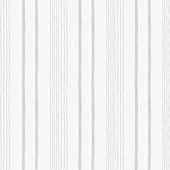 Vliesová bílá tapeta s šedými pruhy, proužky - M33309, My Kingdom, Ugépa