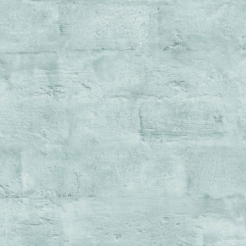 Vliesová tyrkysová omyvatelná tapeta na zeď cihly, cihlová zeď  M53004, Loft, Ugépa