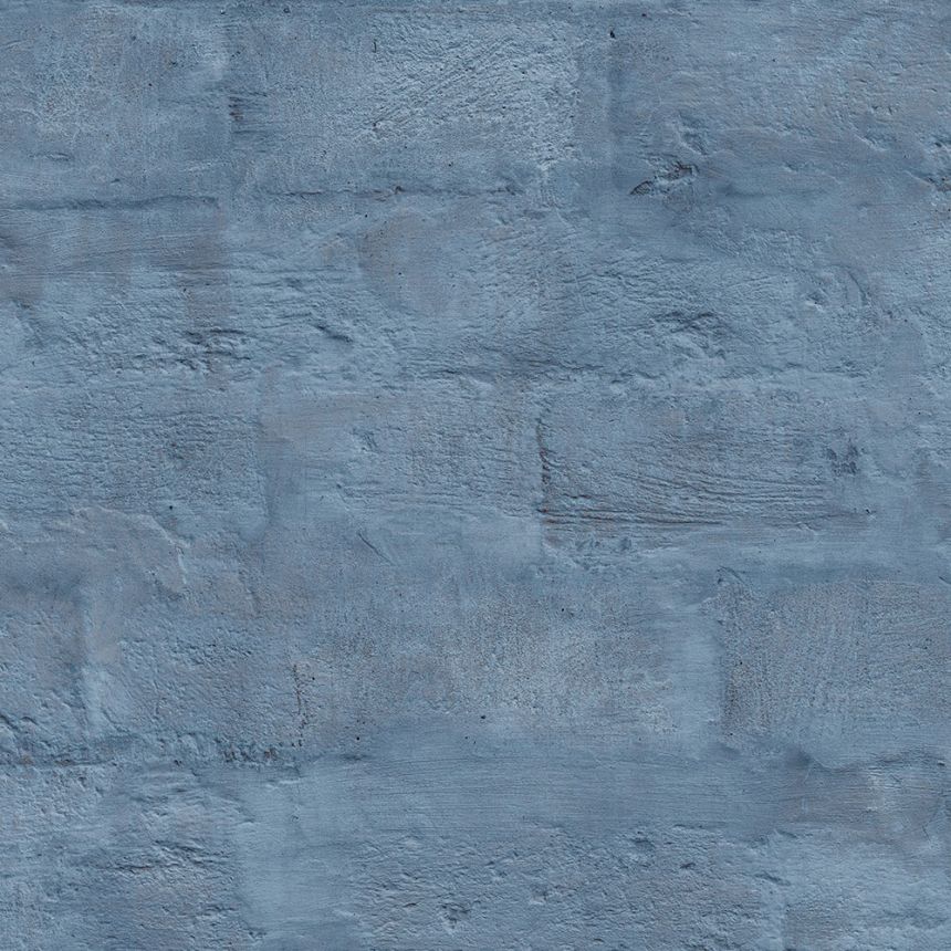 Vliesová modrá omyvatelná tapeta na zeď cihly, cihlová zeď  - M53001, Loft, Ugépa