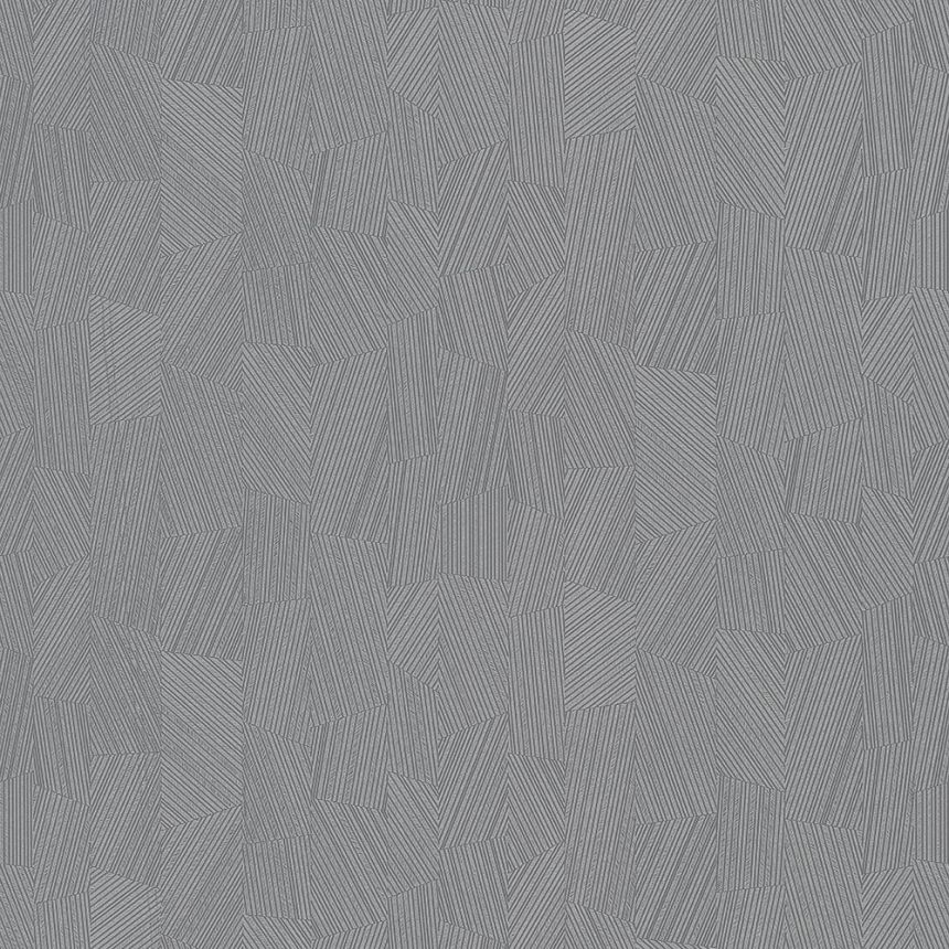 Geometrická vliesová tapeta šedá s metalickými odlesky MU3007 Muse, Grandeco