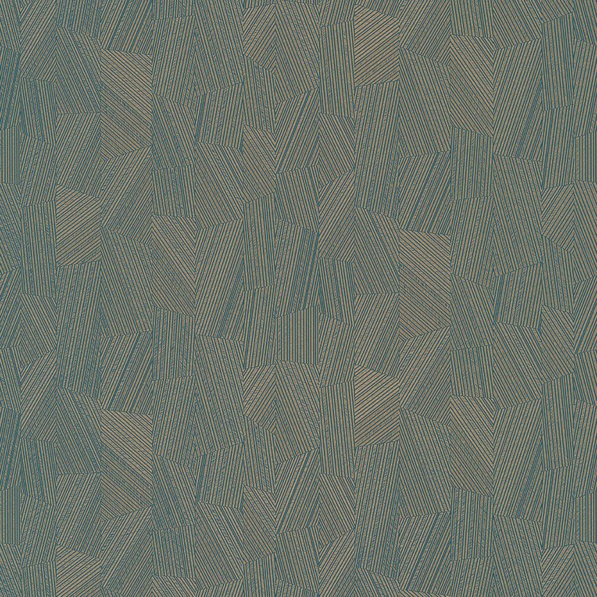 Geometrická modrá vliesová tapeta se zlatými odlesky MU3006 Muse, Grandeco