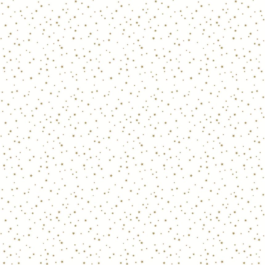 Bílá dětská vliesová tapeta se zlatými hvězdičkami, 7005-2, Noa, ICH Wallcoverings
