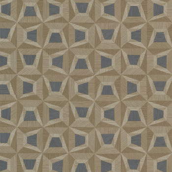 Hnědá vliesová geometrická tapeta na zeď s vinylovým povrchem 31909, Textilia, Limonta