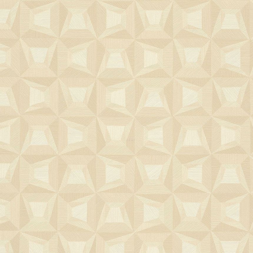 Béžová vliesová geometrická tapeta na zeď s vinylovým povrchem 31903, Textilia, Limonta