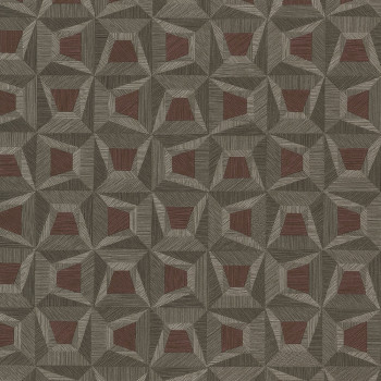 Hnědá vliesová geometrická tapeta na zeď s vinylovým povrchem 31911, Textilia, Limonta