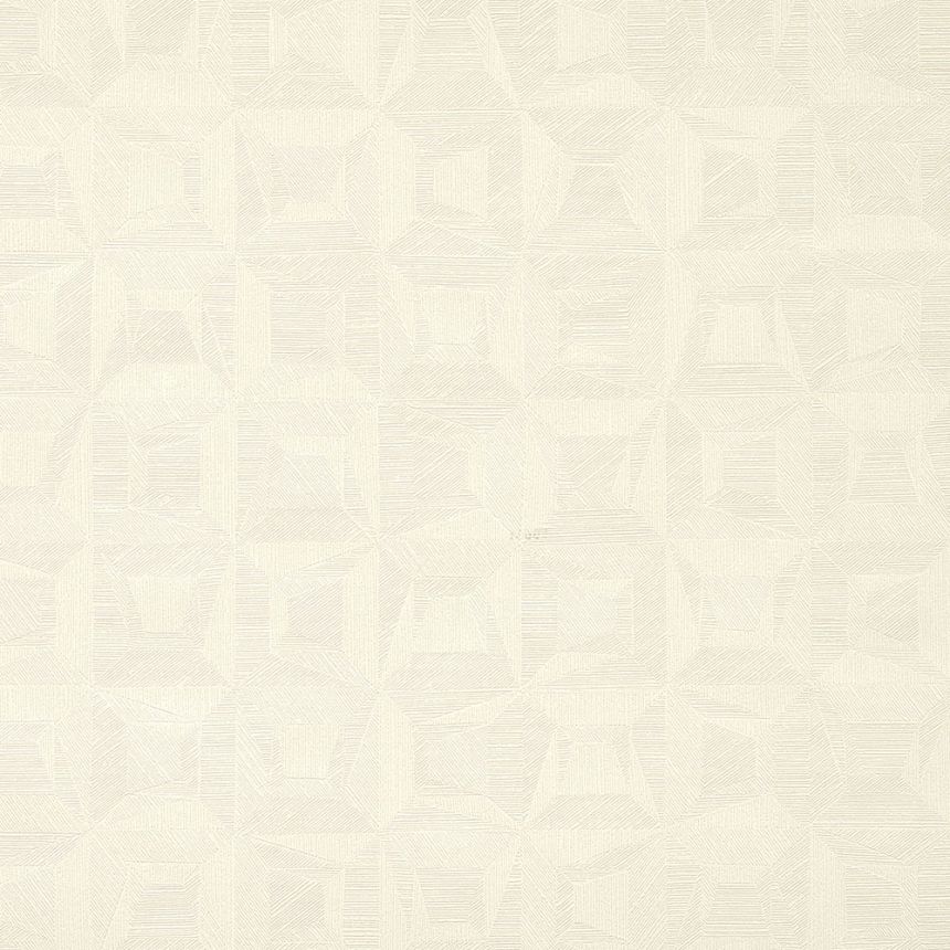 Bílá vliesová geometrická tapeta na zeď s vinylovým povrchem 31901, Textilia, Limonta