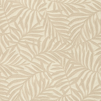 Béžová vliesová tapeta na zeď s vinylovým povrchem, Listy 31804, Textilia, Limonta