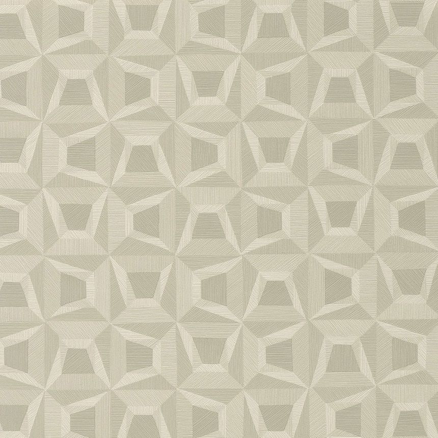 Béžová vliesová geometrická tapeta na zeď s vinylovým povrchem 31904, Textilia, Limonta