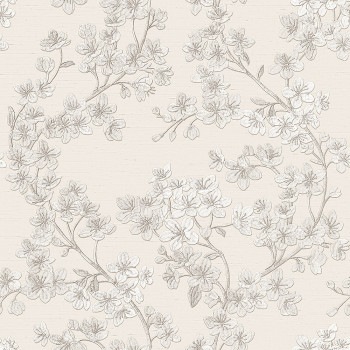 Luxusní krémová tapeta na zeď květiny GR322201, Grace, Design ID