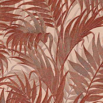 Luxusní hnědo-oranžová tapeta, palmové listy GR322107, Grace, Design ID