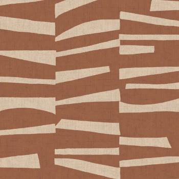 Hnědo-béžová vliesová tapeta s geometrickým retro vzorem, 318026, Twist, Eijffinger